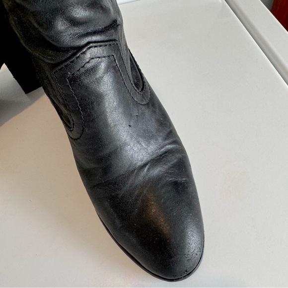 Frye Essa Bootie Black Leather Boho Western High Heel Ankle Bootie 7.5M - Picture 3 of 13